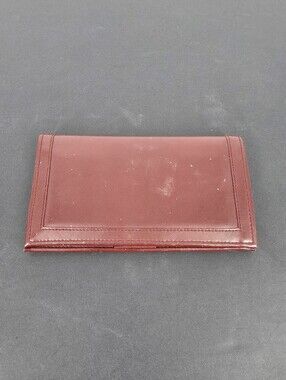 Vintage KMC Check Book Banker CB-710 Electronic Calculator Burgundy Bifold Walle